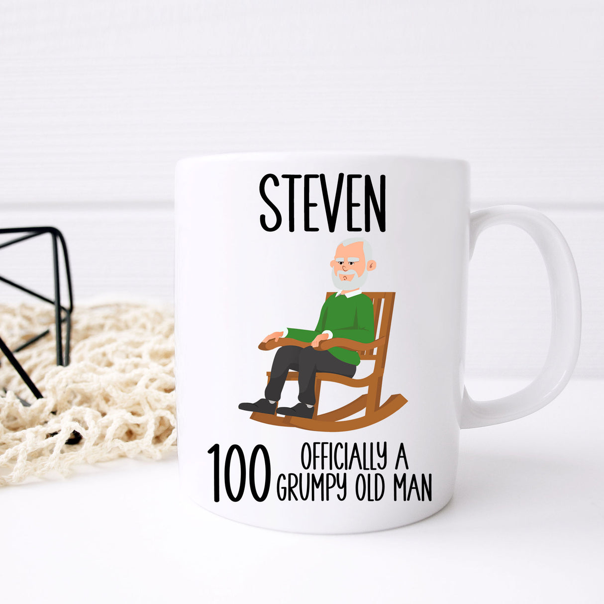 Officially A Grumpy Old Man Personalised Birthday Ceramic Mug – Funny Birthday Gift for Him