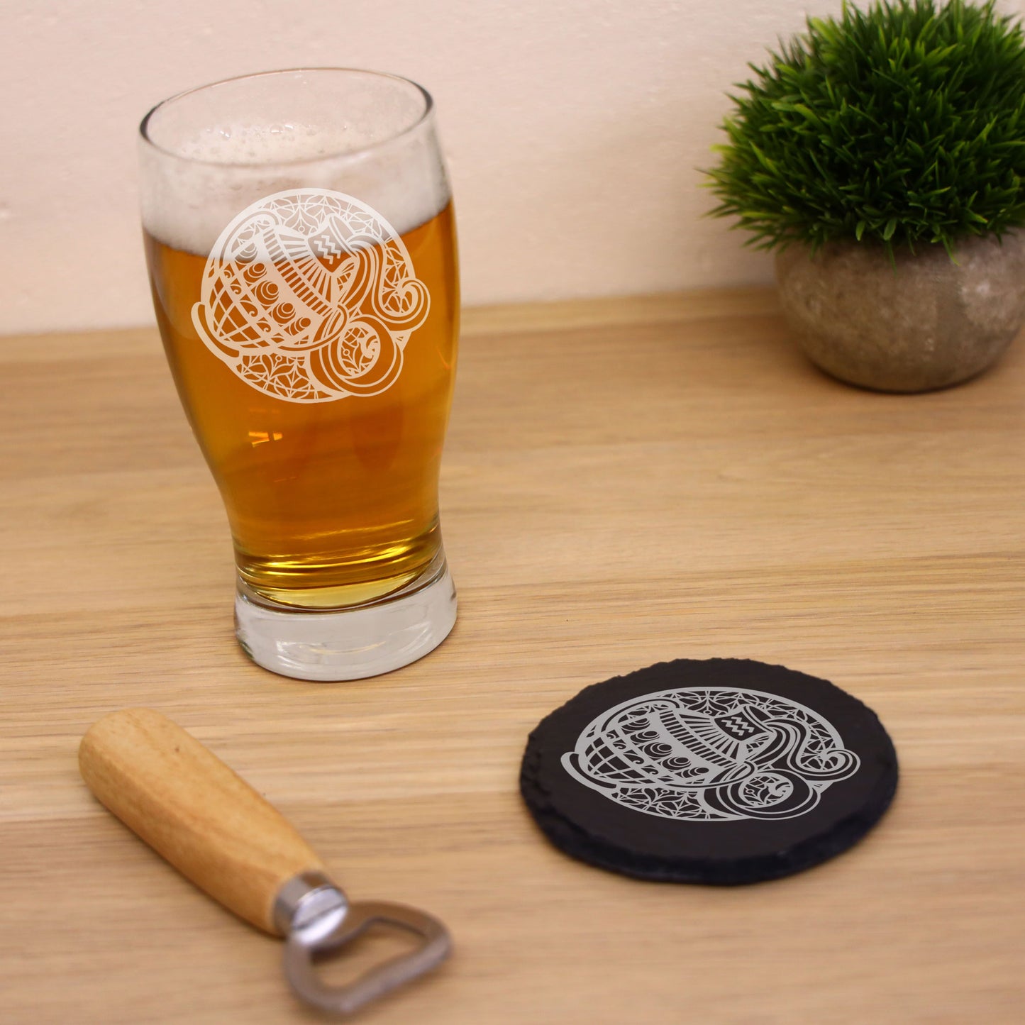 Starsign Zodiac Engraved Pint Glass and/or Coaster For Birthday Gifts
- Always Looking Good -