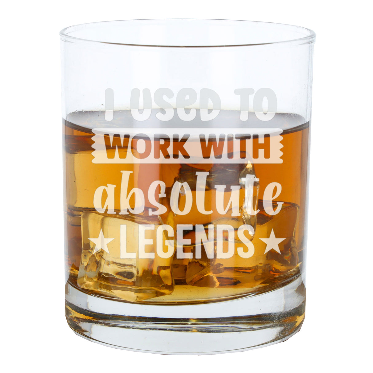 I Used to Work With Absolute Legends Engraved Whisky Glass & Slate Coaster Gift