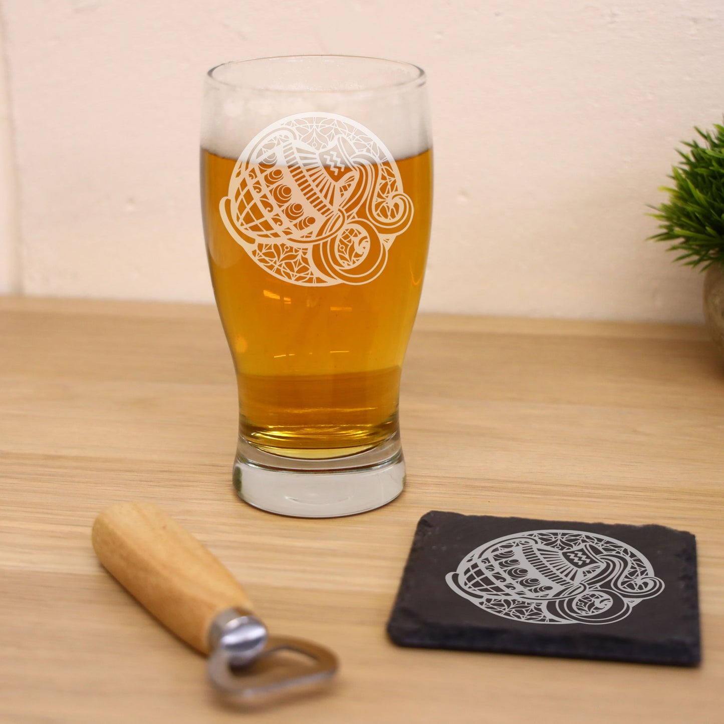 Starsign Zodiac Engraved Pint Glass and/or Coaster For Birthday Gifts
- Always Looking Good -