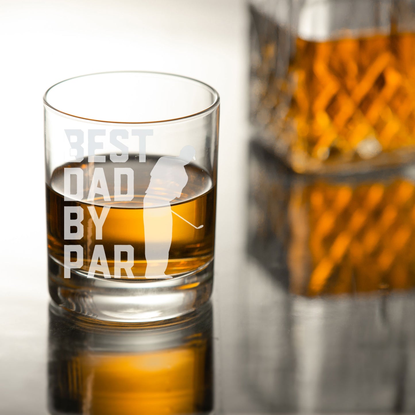 Best Dad By Par Engraved Whisky Glass and/or Coaster Set - Always Looking Good -