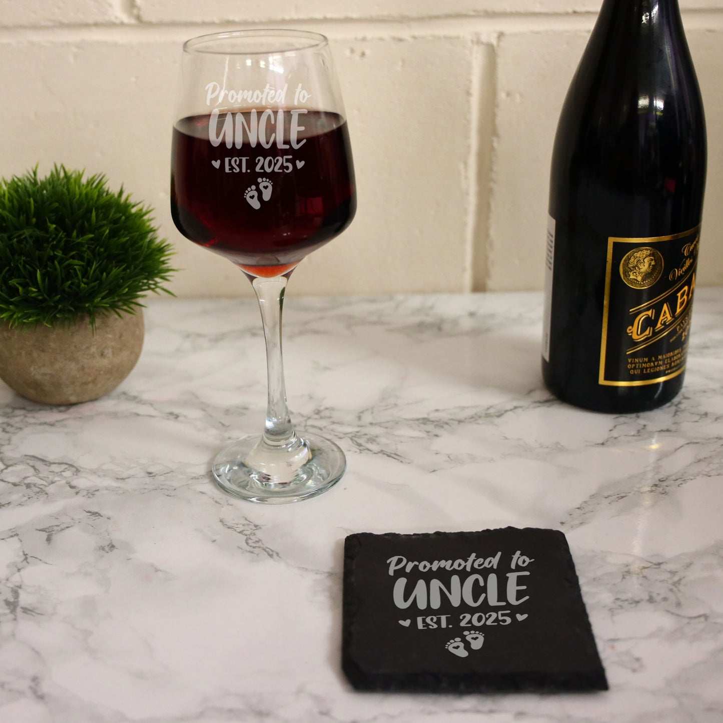 Pregnancy Announcement Gift - “Promoted To...” Engraved Wine Glass