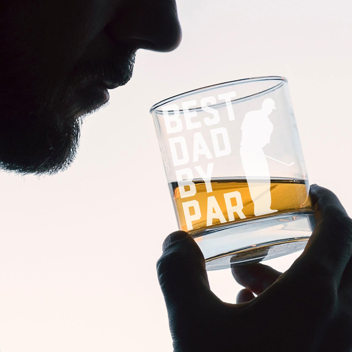 Best Dad By Par Engraved Whisky Glass and/or Coaster Gifts for Golf Dad - Always Looking Good -