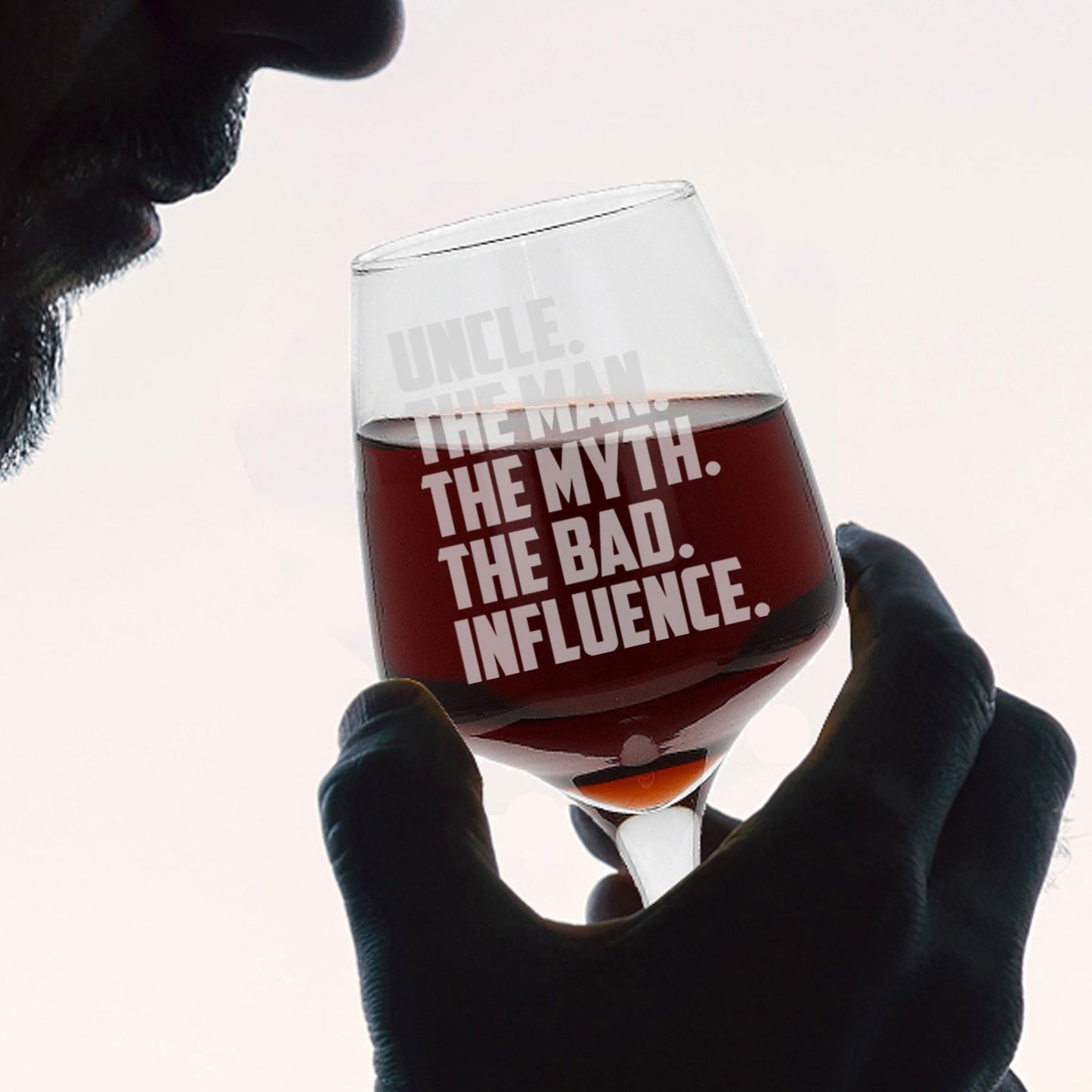 Uncle, The Man, The Myth, The Bad Influence Engraved Wine Glass and/or Coaster Gift For Uncle - Always Looking Good -