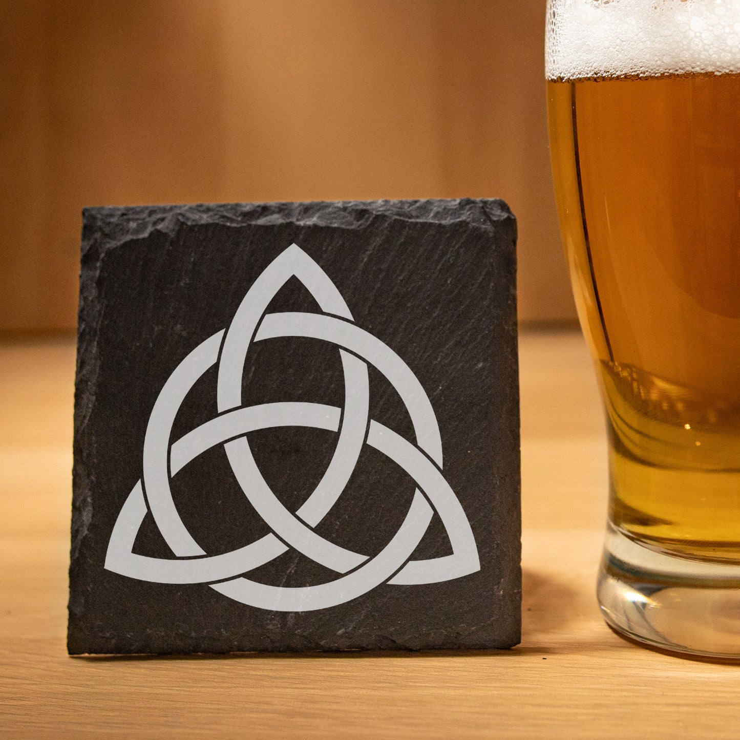 Celtic Knot Engraved Beer Pint Glass and/or Coaster Set - Always Looking Good - Square Coaster Only engraved pint beer glasses