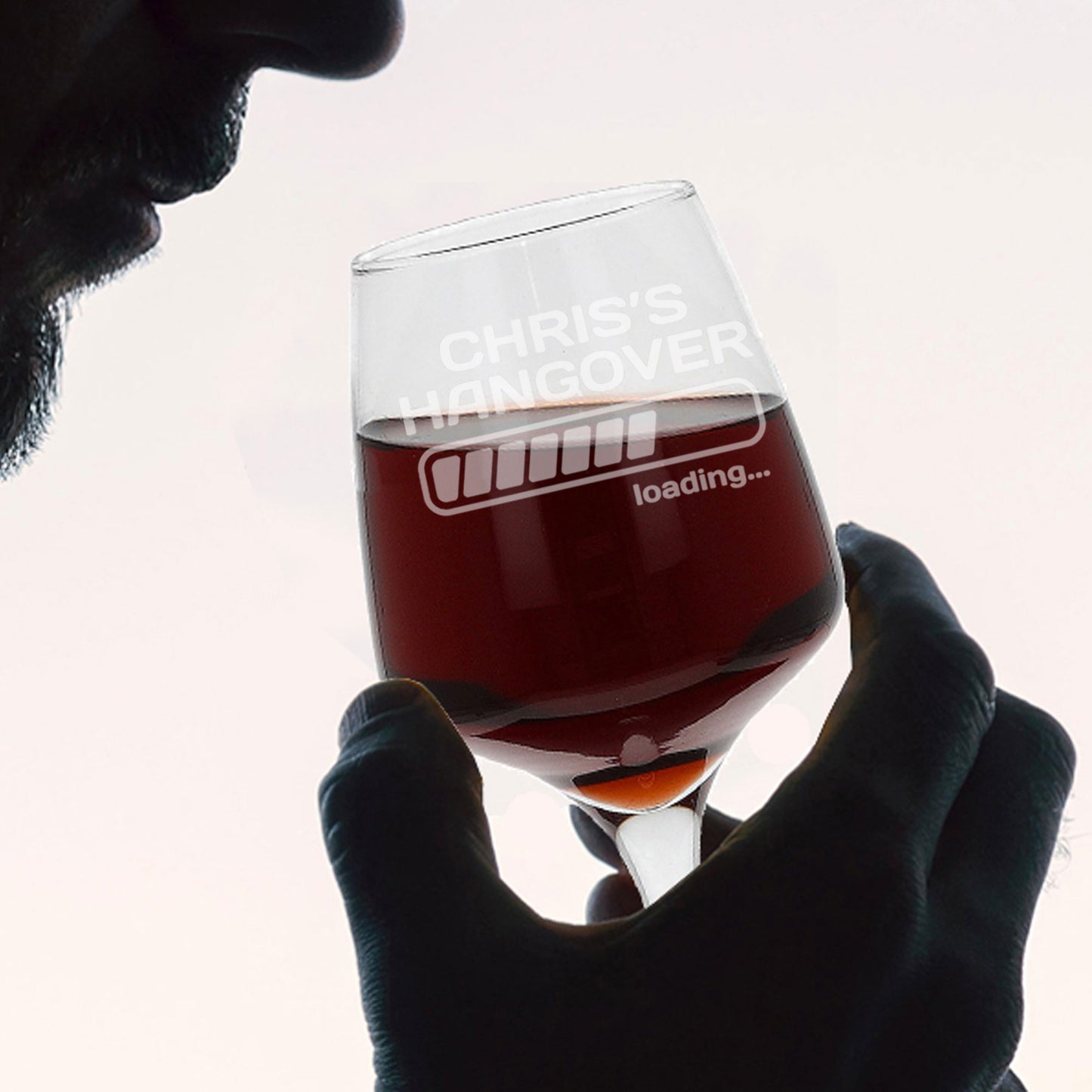 “Hangover Loading” Engraved Novelty Wine Glass with Name