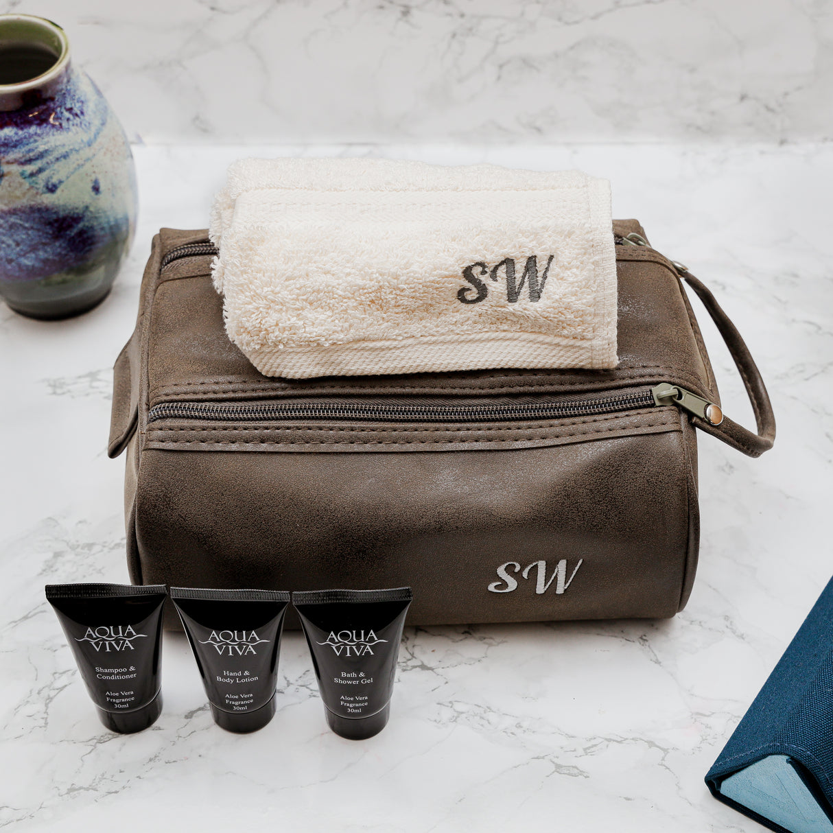 Personalised Men's Wash Bag Filled With Men's Toiletries - Always Looking Good -