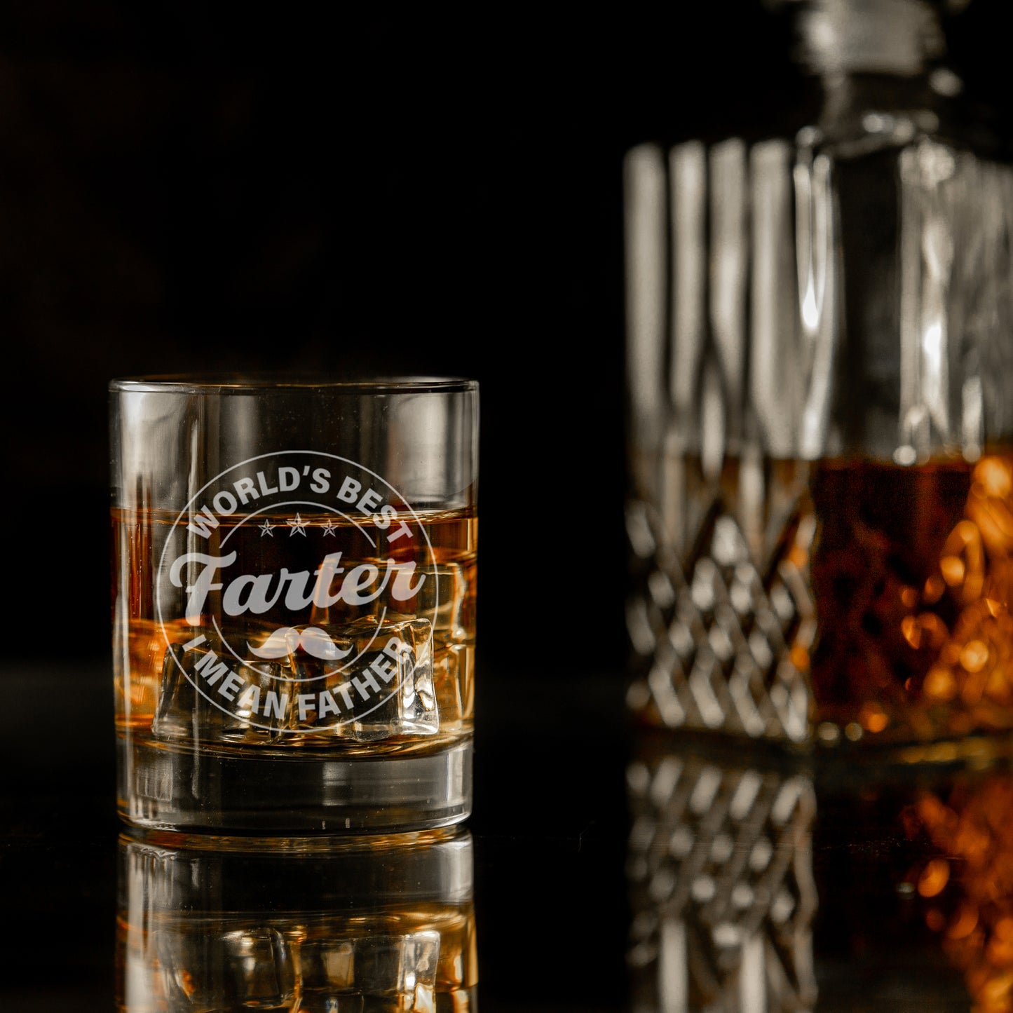 "Worlds Best Farter I Mean Father" Novelty Engraved Whisky Glass for Dad - Always Looking Good -