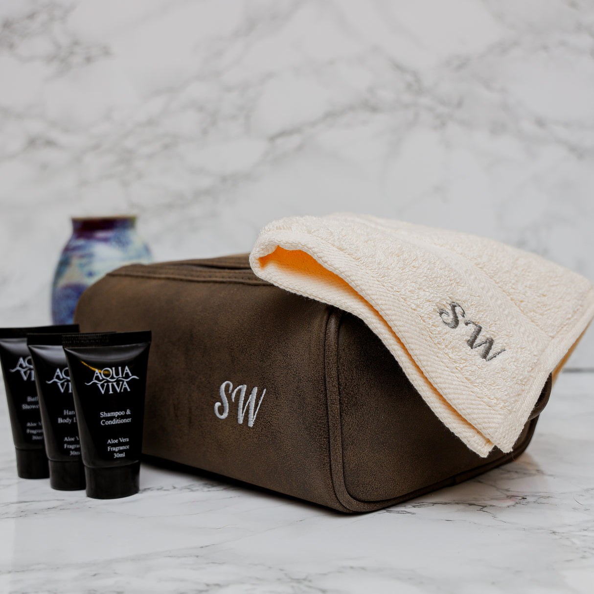 Personalised Men's Wash Bag Filled With Men's Toiletries - Always Looking Good -