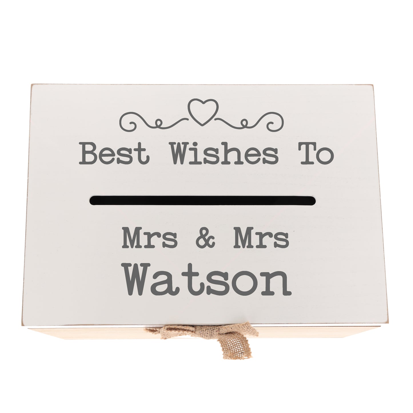Personalised Gay Wedding Card White & Wooden Memory Box MRS & MRS - Always Looking Good -