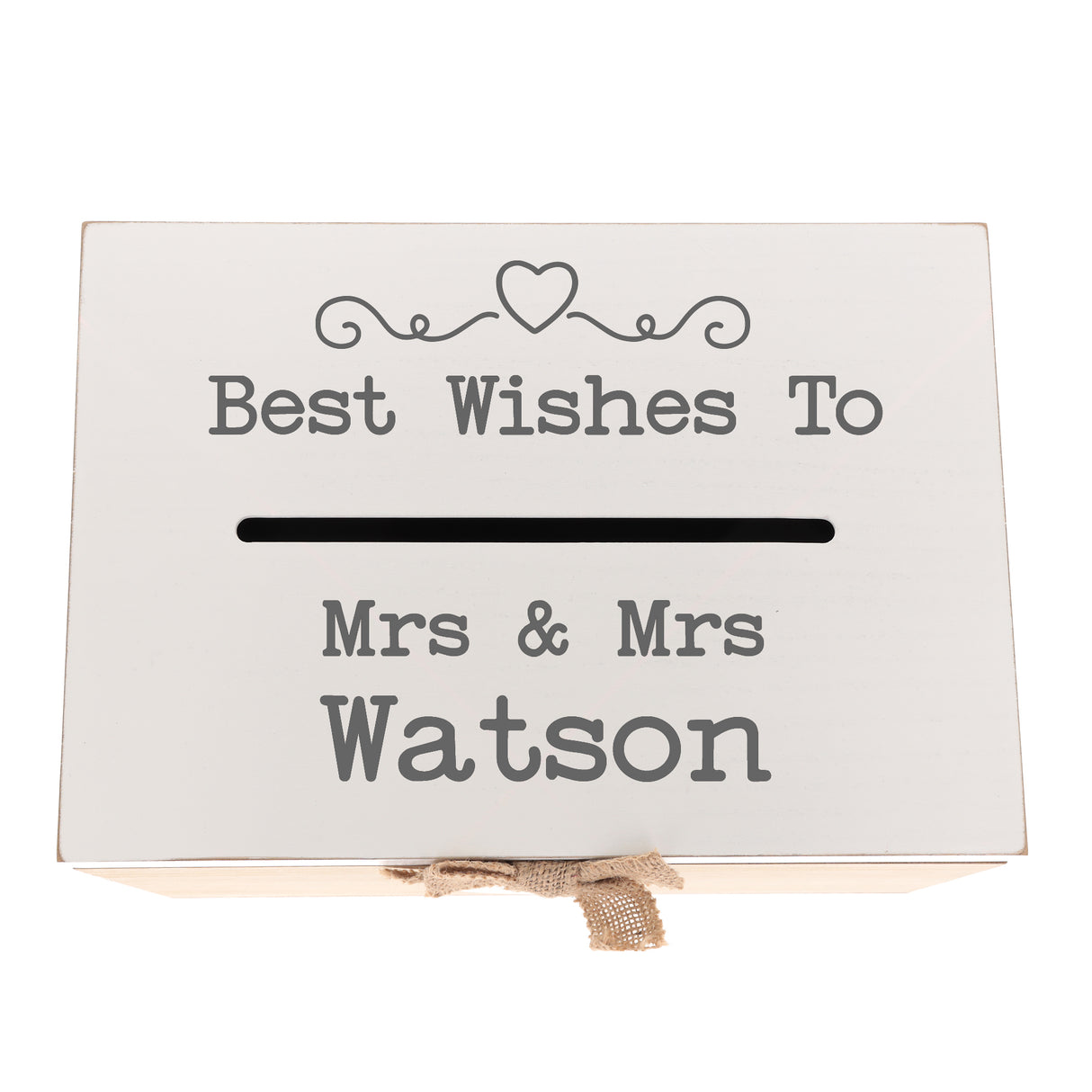Personalised Gay Wedding Card White & Wooden Memory Box MRS & MRS - Always Looking Good -