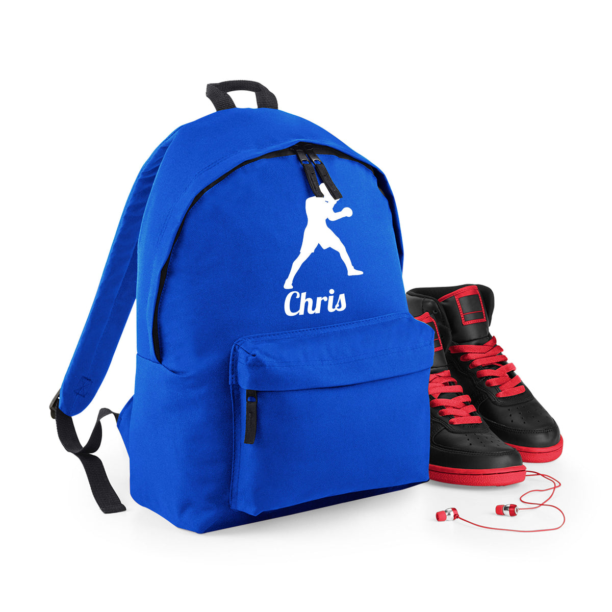 Personalised Boxer Design Backpack | Kids School Bag with Name