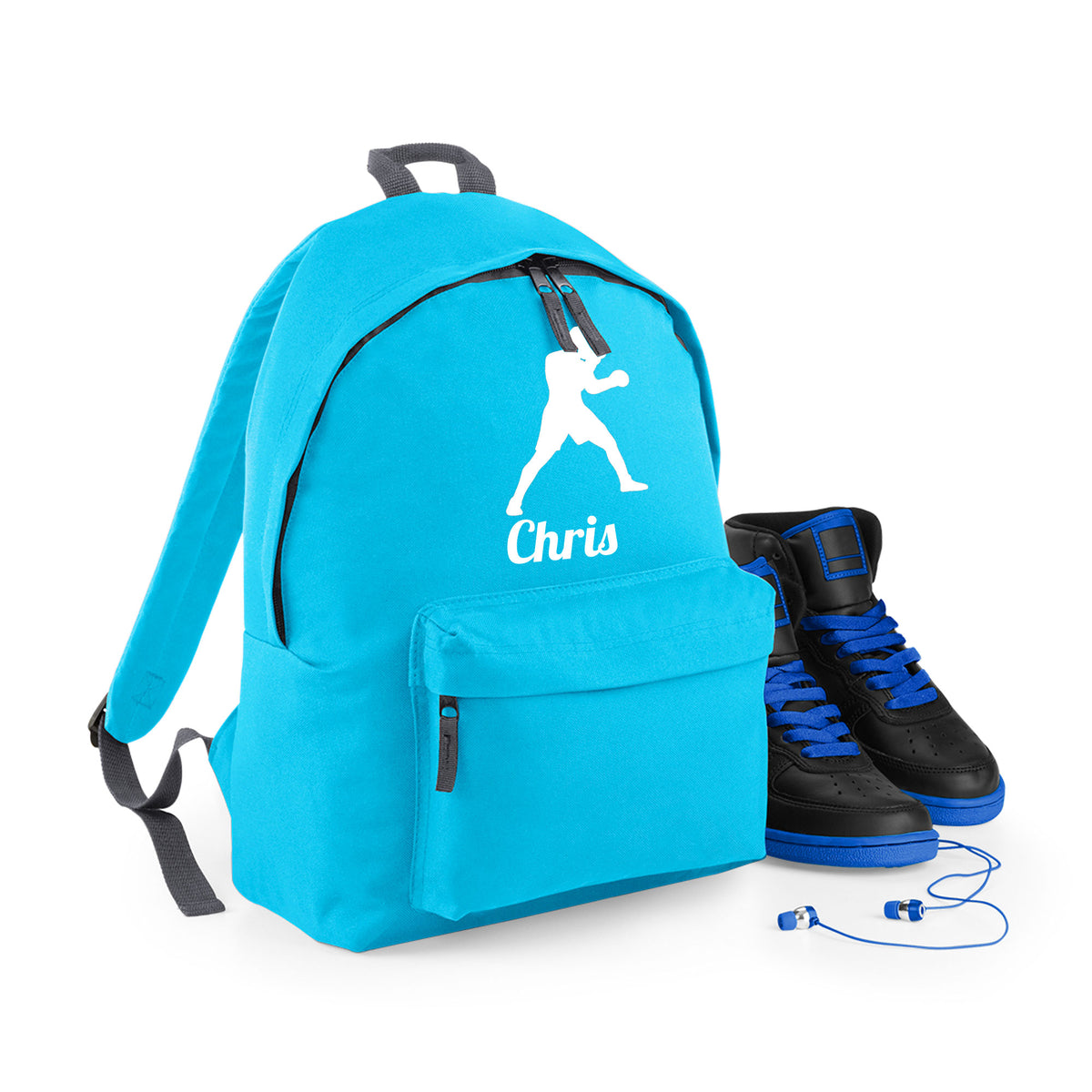Personalised Boxer Design Backpack | Kids School Bag with Name