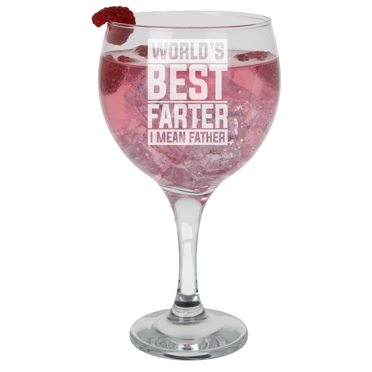 Best Farter I Mean Father Engraved Goblet Gin Glass – Funny Gift for Dad