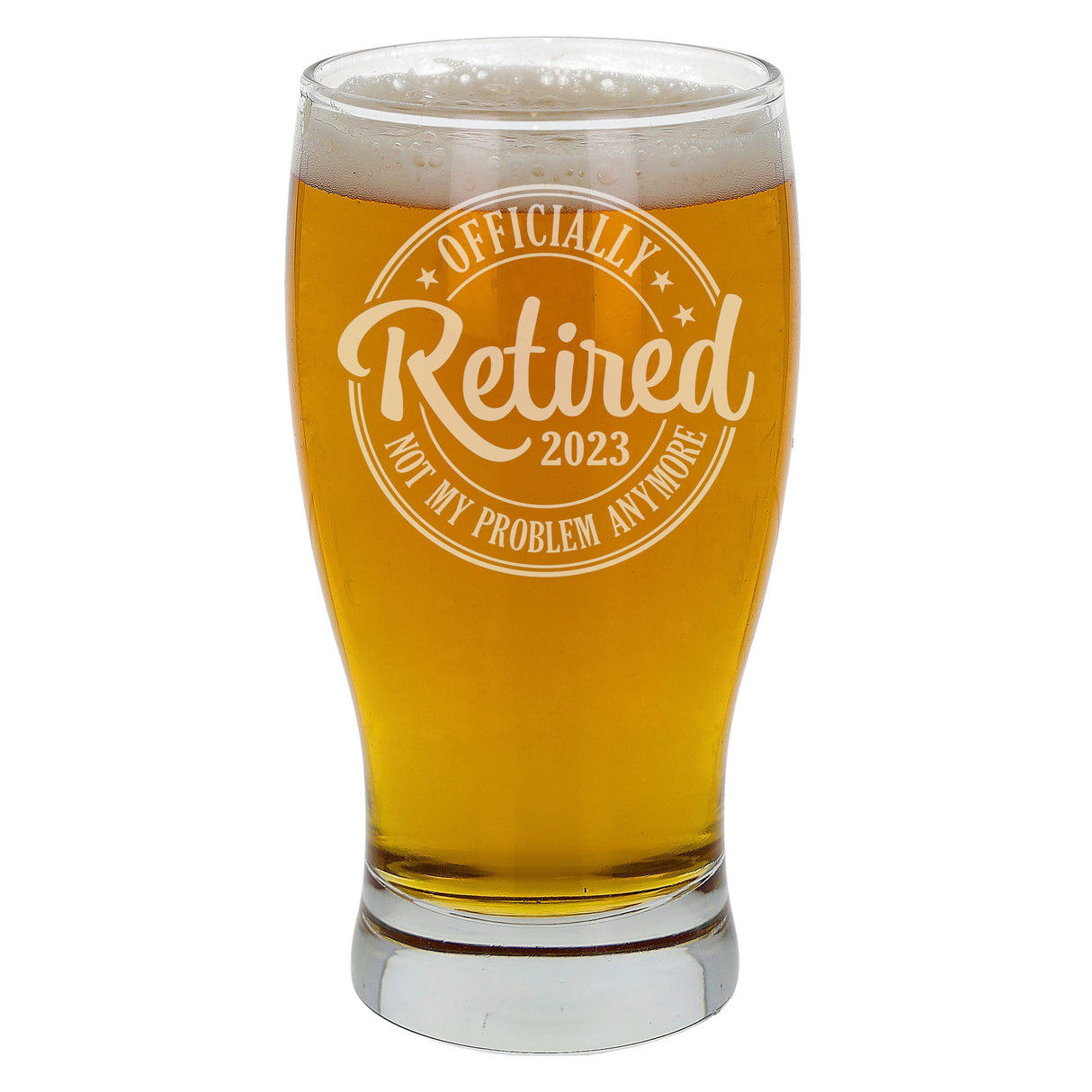 Officially Retired Engraved Beer Glass and/or Coaster Set - Always Looking Good -