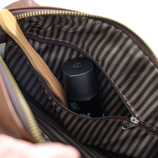 Personalised Men's Wash Back NU Leather Toiletry Filled Bag Gift - Always Looking Good -