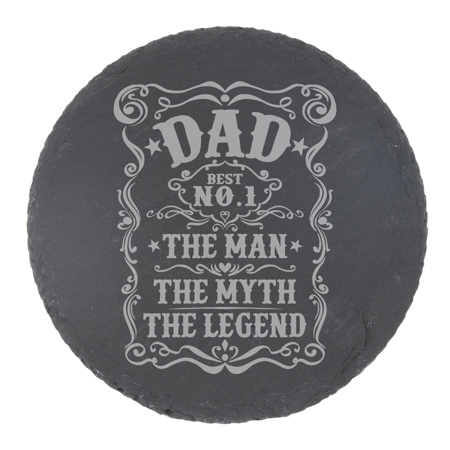 Dad The Man The Myth The Legend Engraved Beer Pint Glass and/or Coaster Set - Always Looking Good -