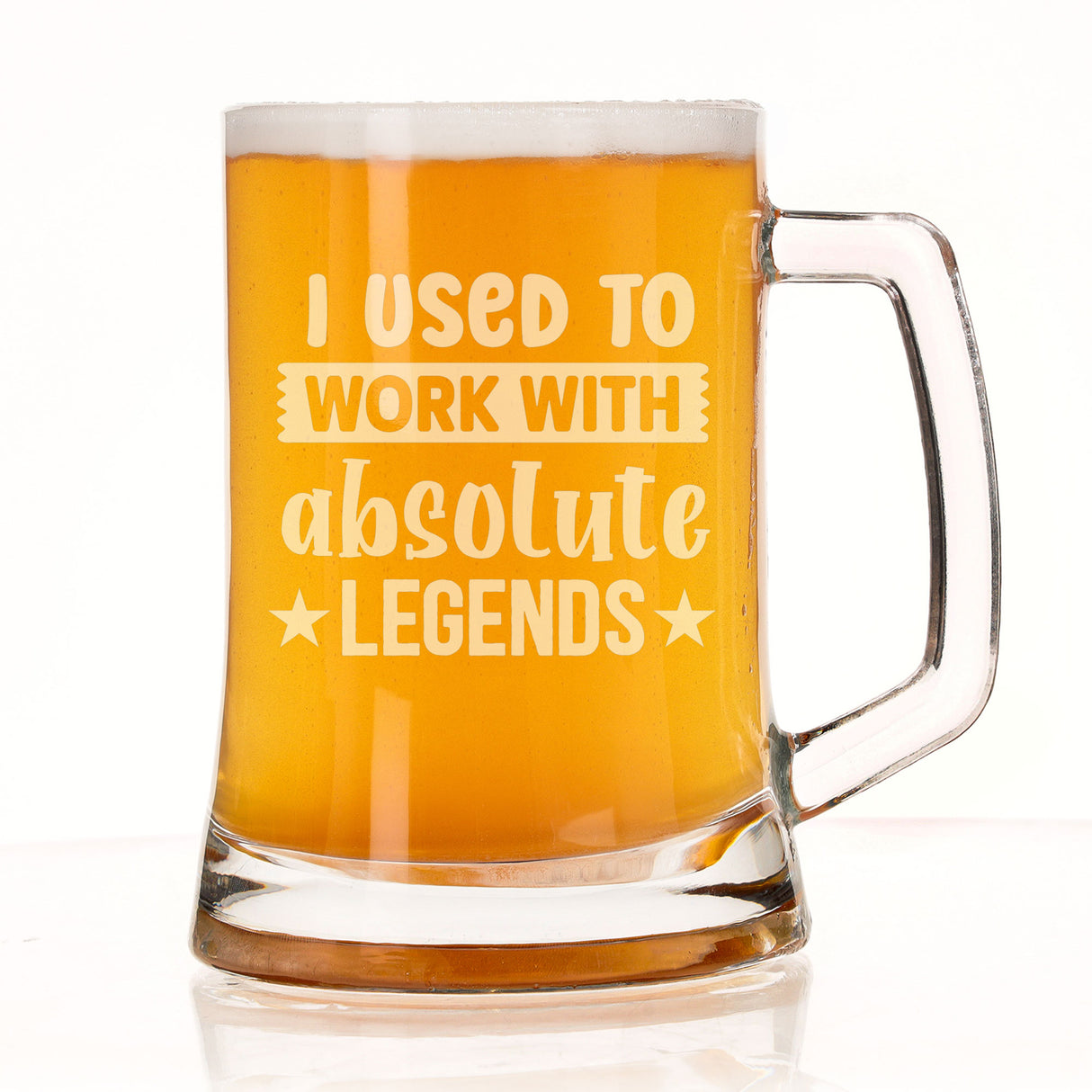 I Used to Work with Absolute Legends Engraved Beer Stein – Funny Leaving Gift