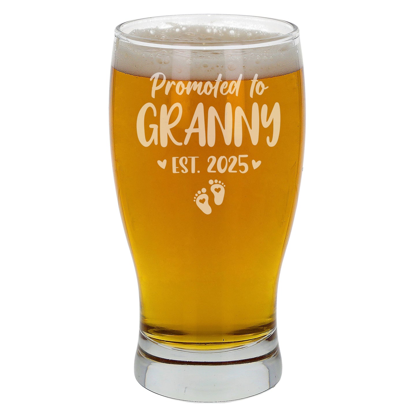 Baby Announcement Gift “Promoted To…” Engraved Pint Glass
