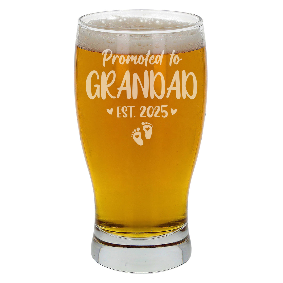 Promoted To Engraved Pint Glass – Baby Announcement Gift