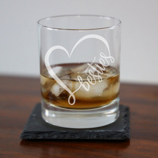 Besties Engraved Whisky Glass and/or Coaster Set  - Always Looking Good -
