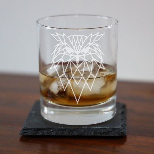 Owl Engraved Whisky Glass - Always Looking Good -
