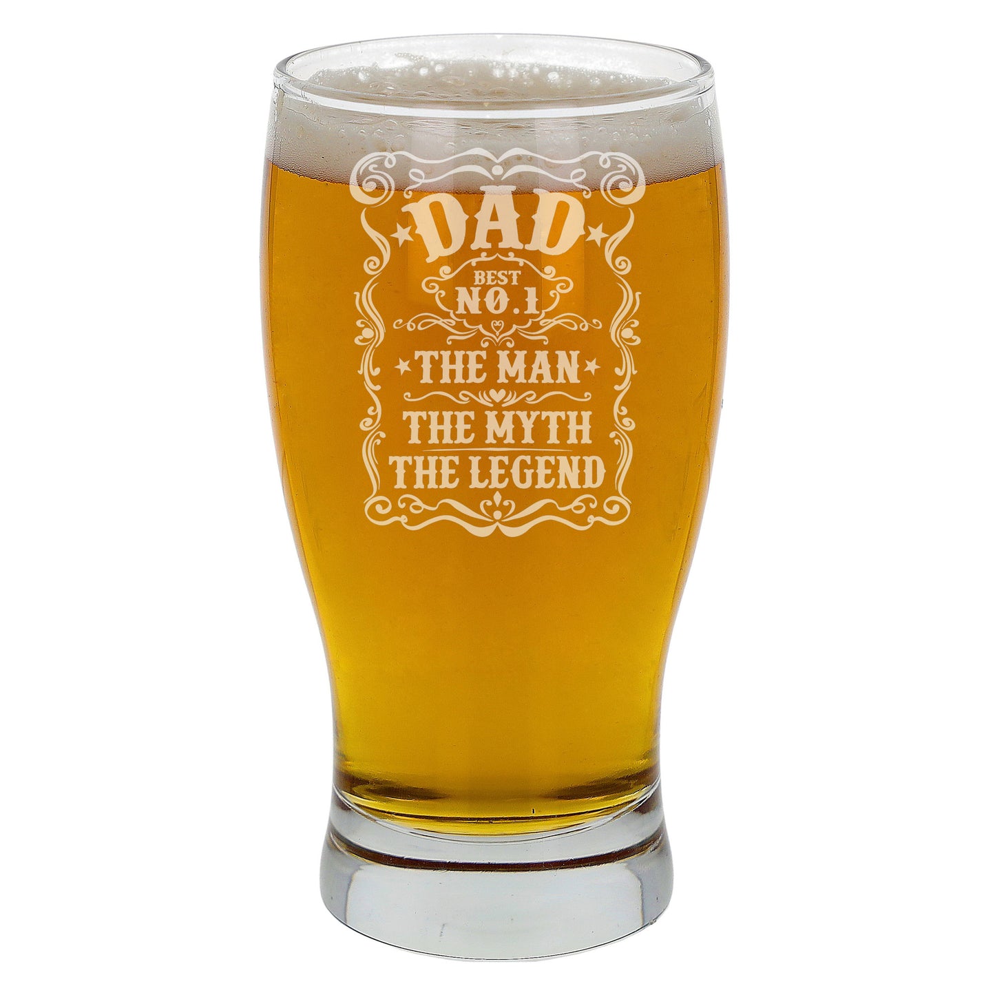 Dad The Man The Myth The Legend Engraved Beer Pint Glass and/or Coaster Set - Always Looking Good -