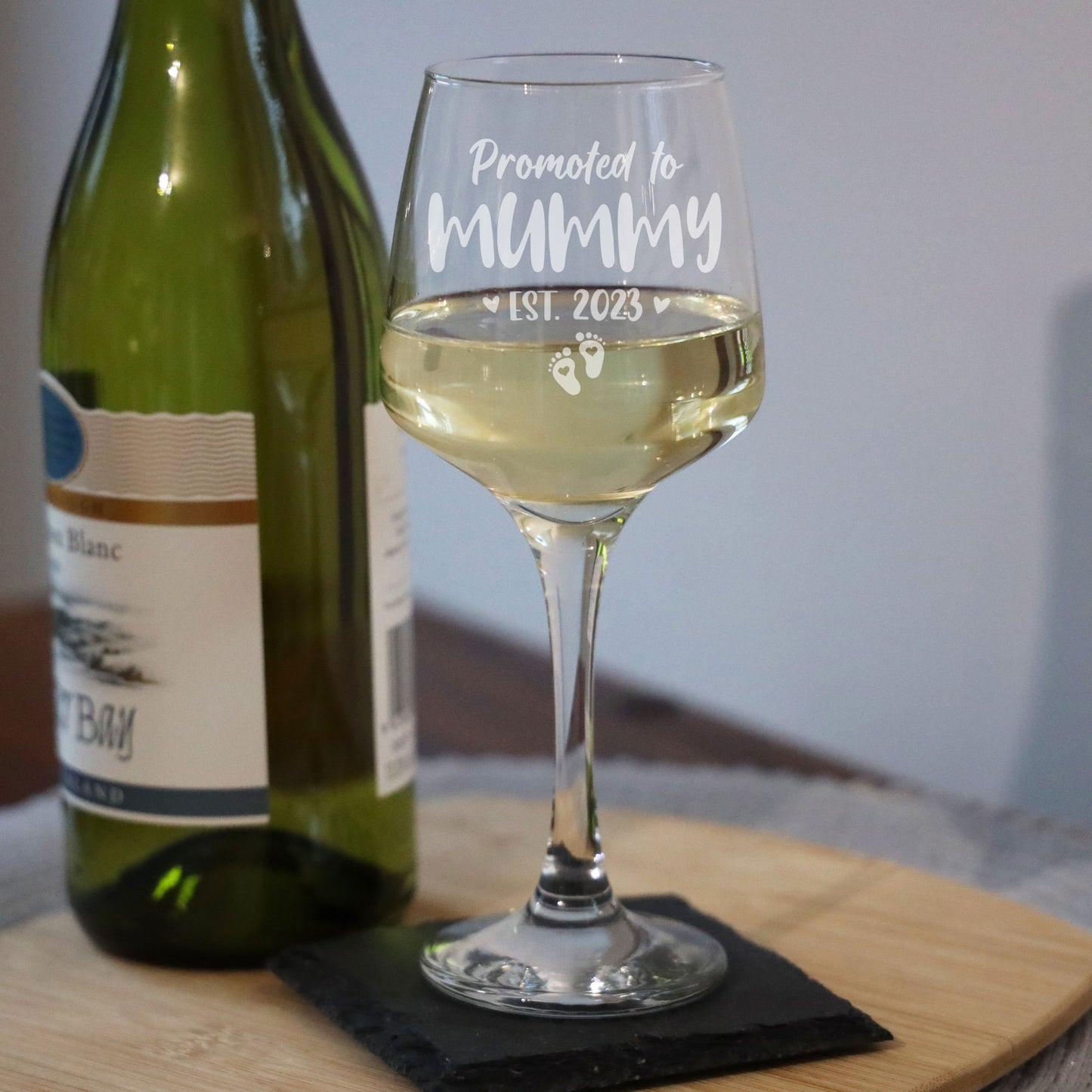 Pregnancy Announcement Gift - Promoted To Mummy Engraved Wine Glass - Always Looking Good -