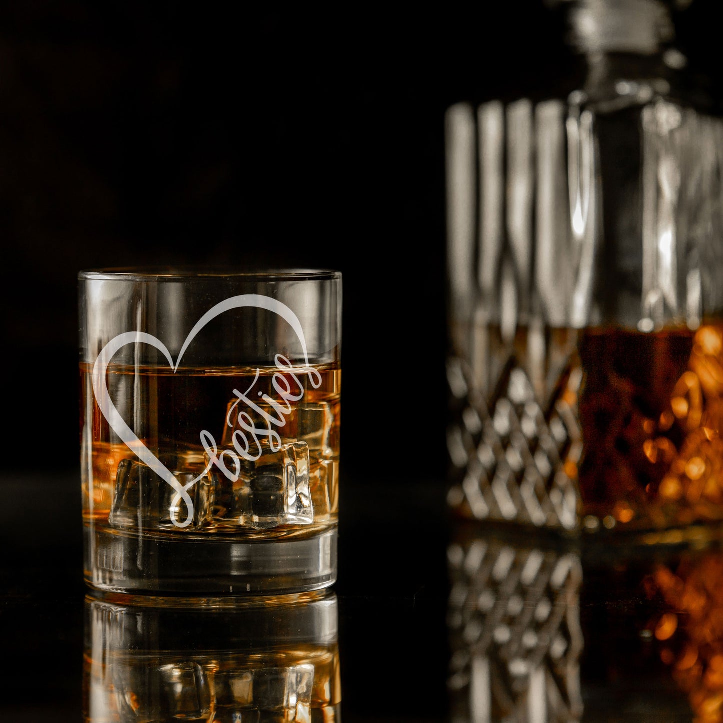 Besties Engraved Whisky Glass and/or Coaster Set - Always Looking Good -