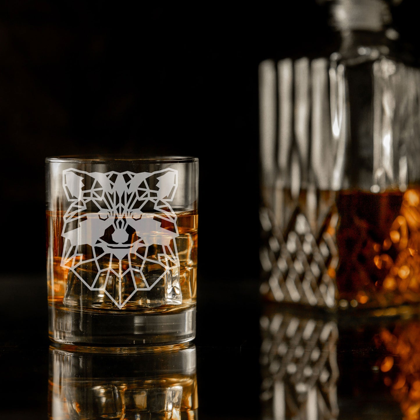 Racoon Engraved Whisky Glass - Always Looking Good -