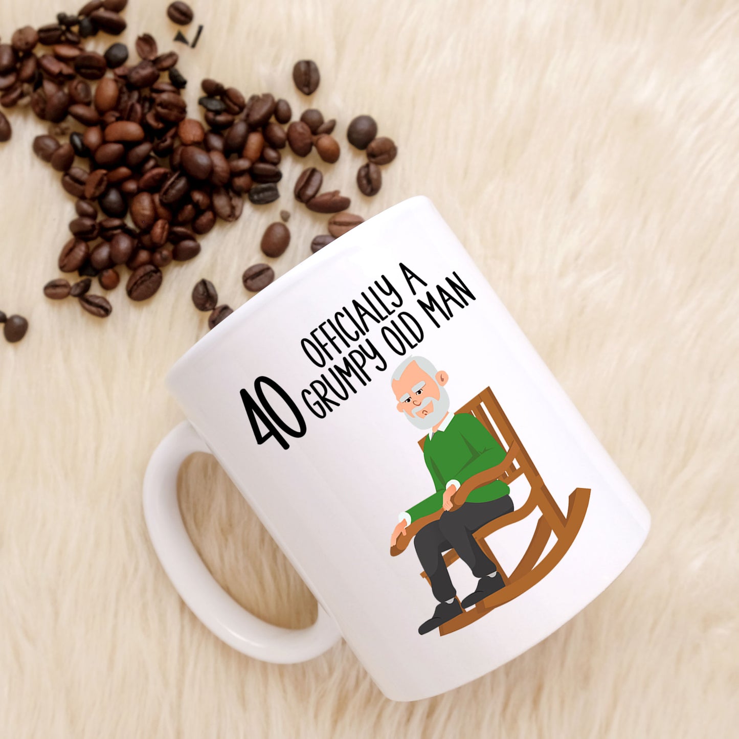 Officially A Grumpy Old Man Personalised Birthday Ceramic Mug – Funny Birthday Gift for Him