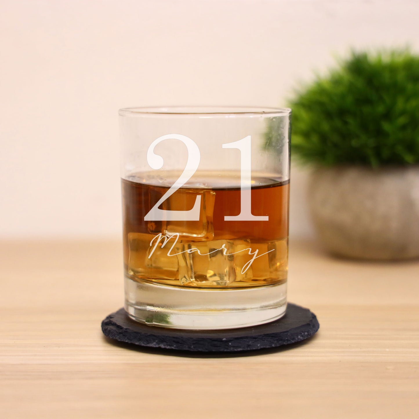 Personalised Whisky Glass with Name & Age – Birthday Gift for Him