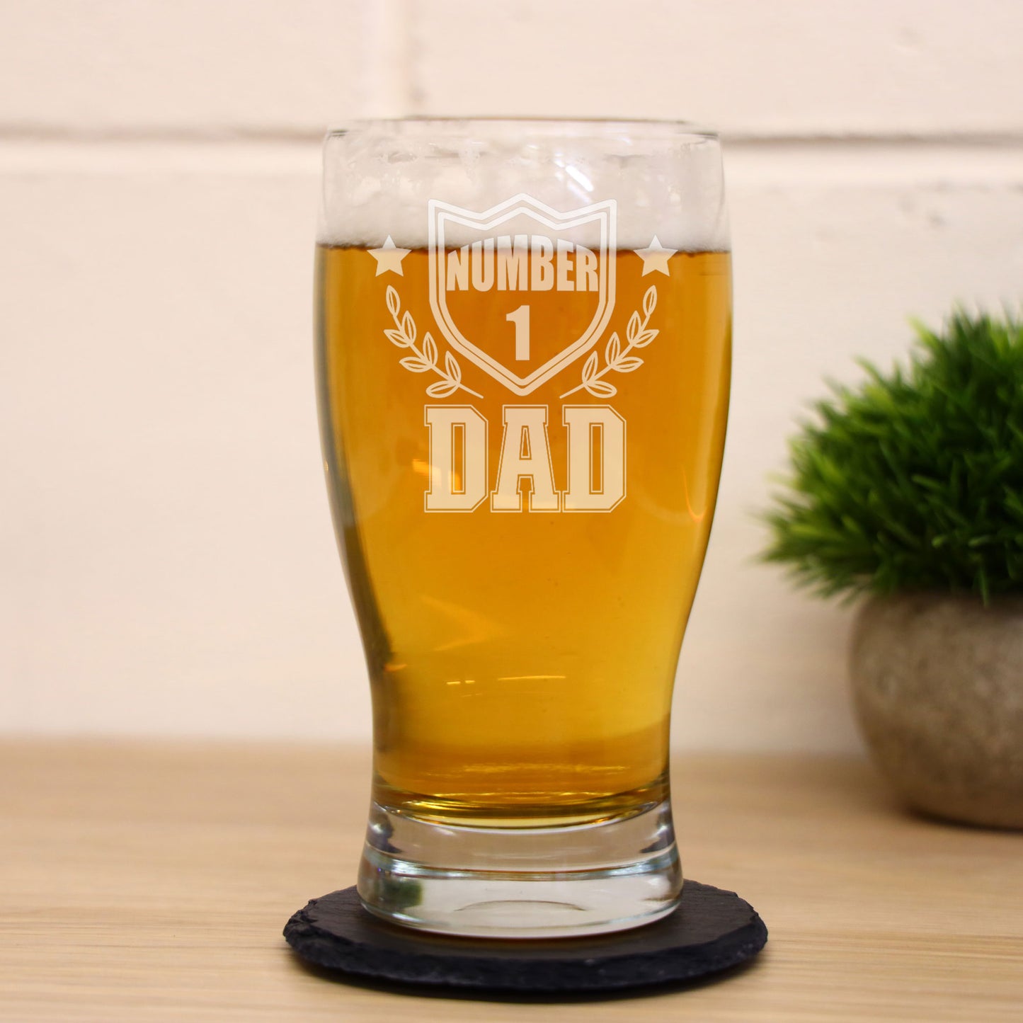 "Number 1 dad/Grandad" Engraved Pint Glass and/or coaster
