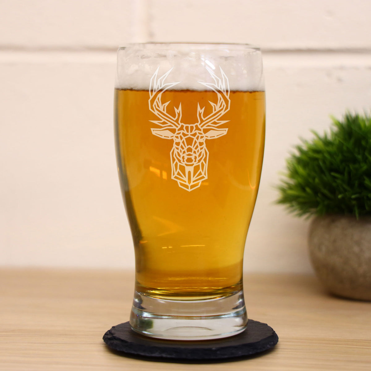 Stag Engraved Beer Pint Glass - Always Looking Good -