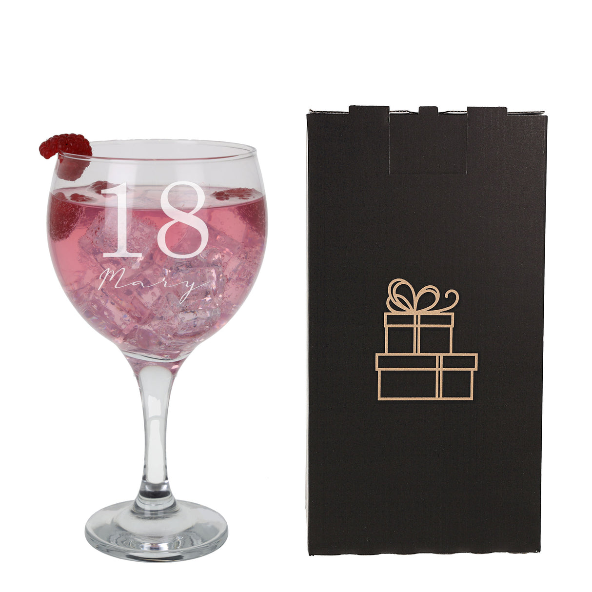 Personalised Engraved Name and Age Goblet Gin Glass – Birthday Gift