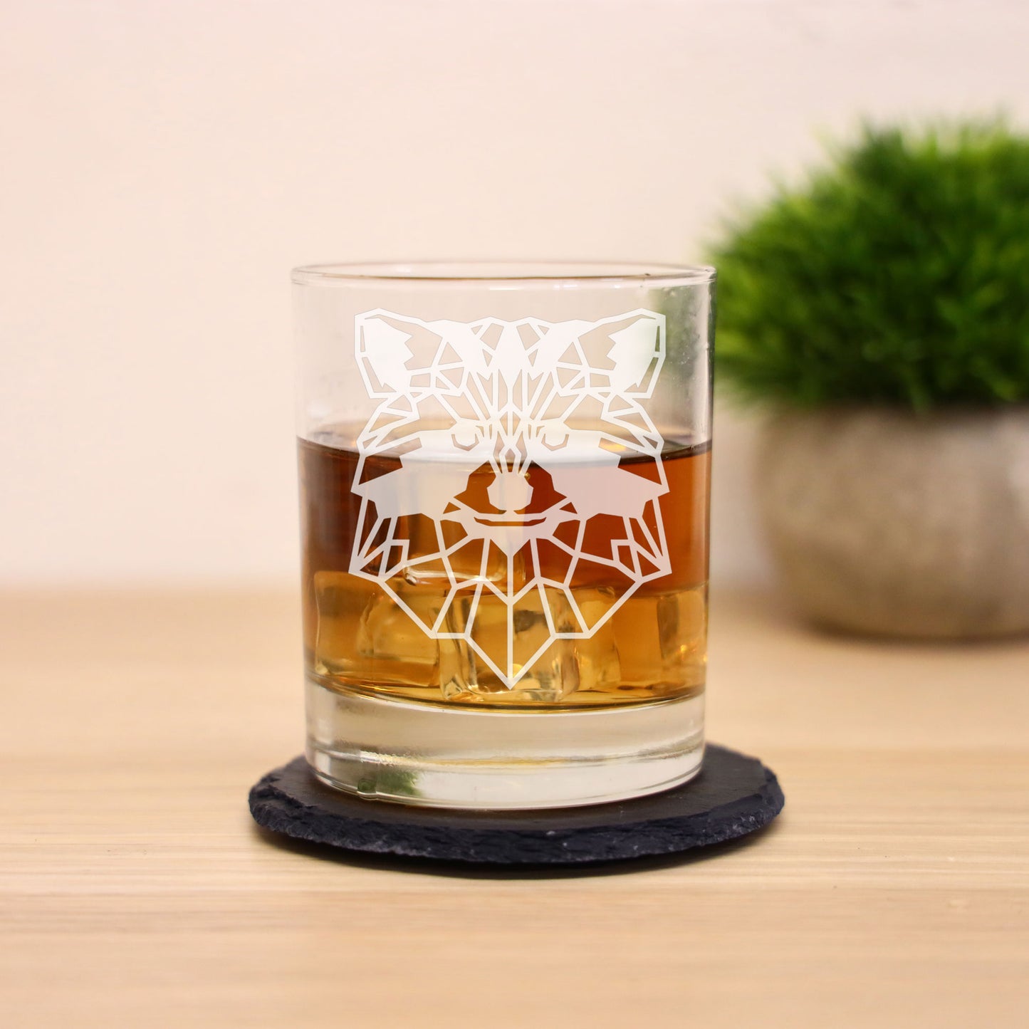 Racoon Engraved Whisky Glass - Always Looking Good -