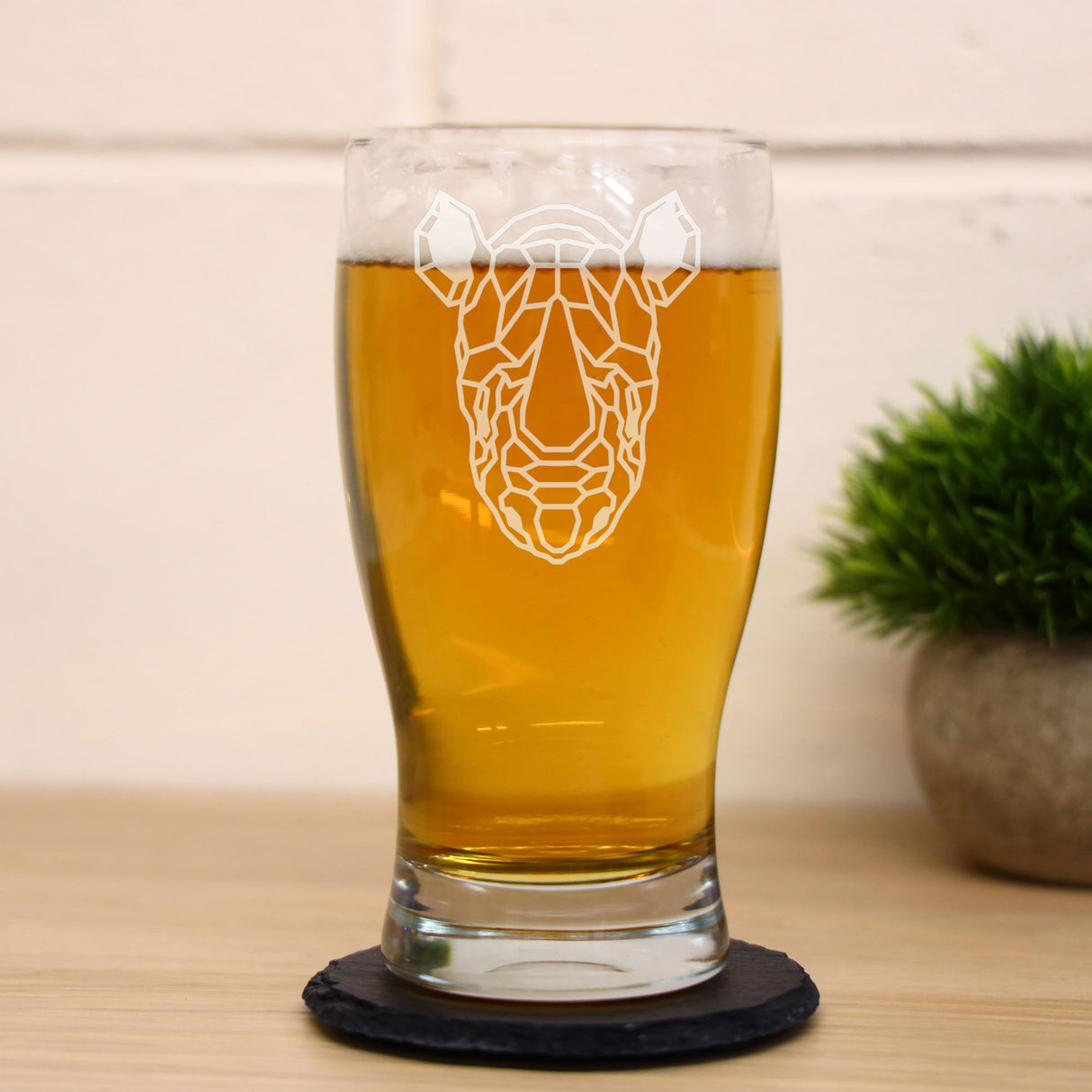 Rhino Engraved Pint Glass For Rhino Lovers - Always Looking Good -