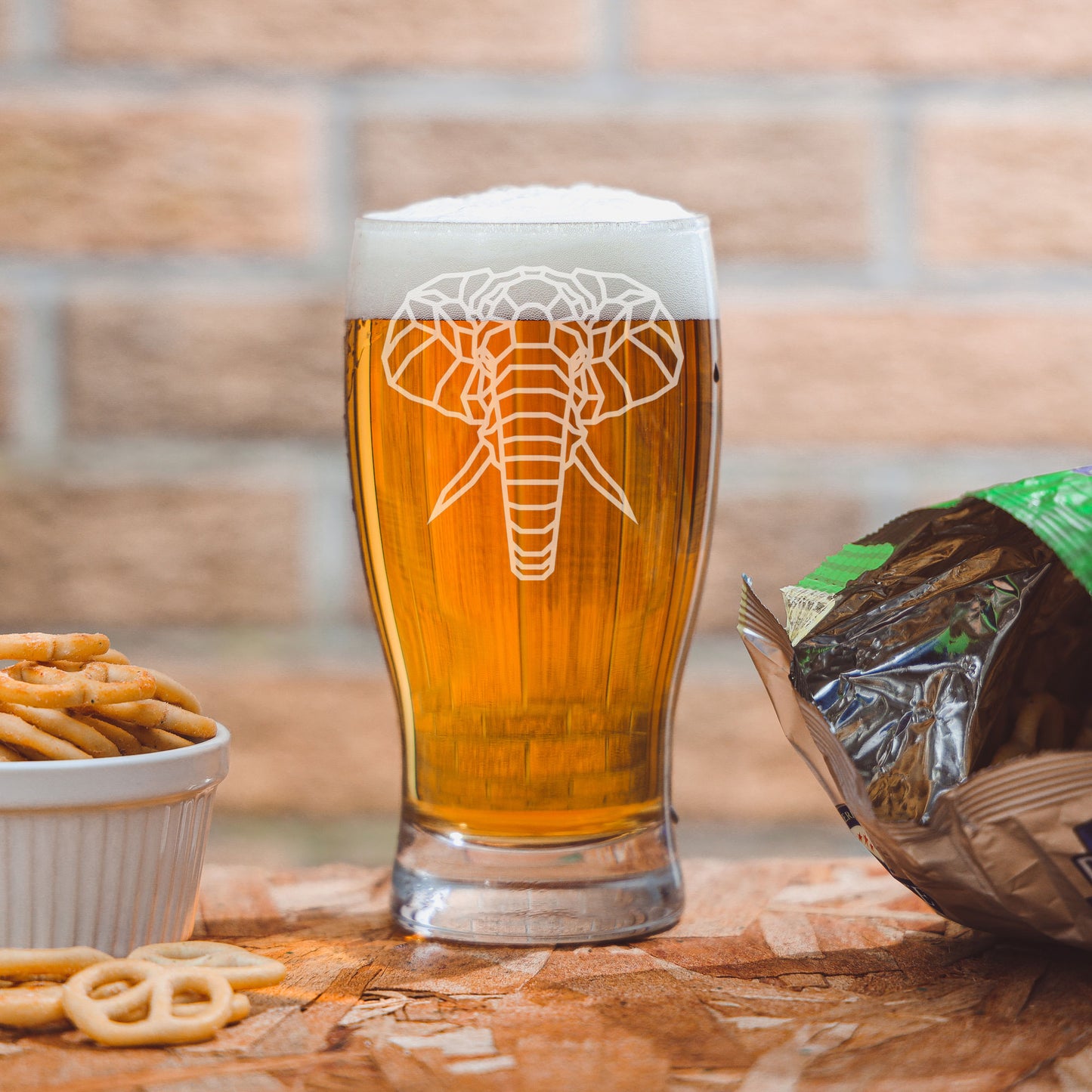 Elephant Engraved Beer Pint Glass - Always Looking Good -