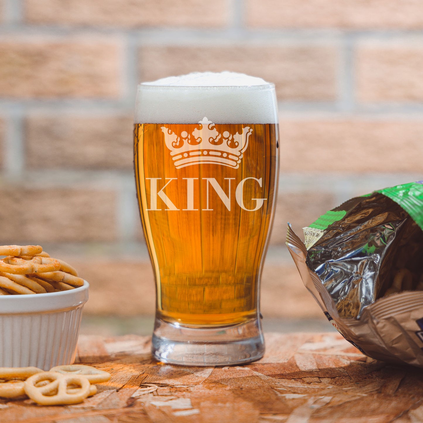King Engraved Pint Glass - Always Looking Good -