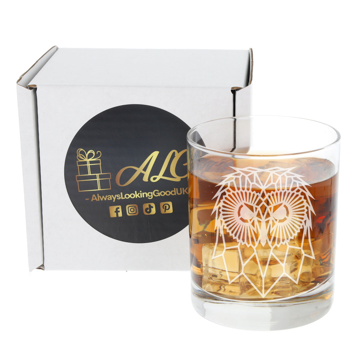 Cute Owl Engraved Whisky Glass - Always Looking Good -