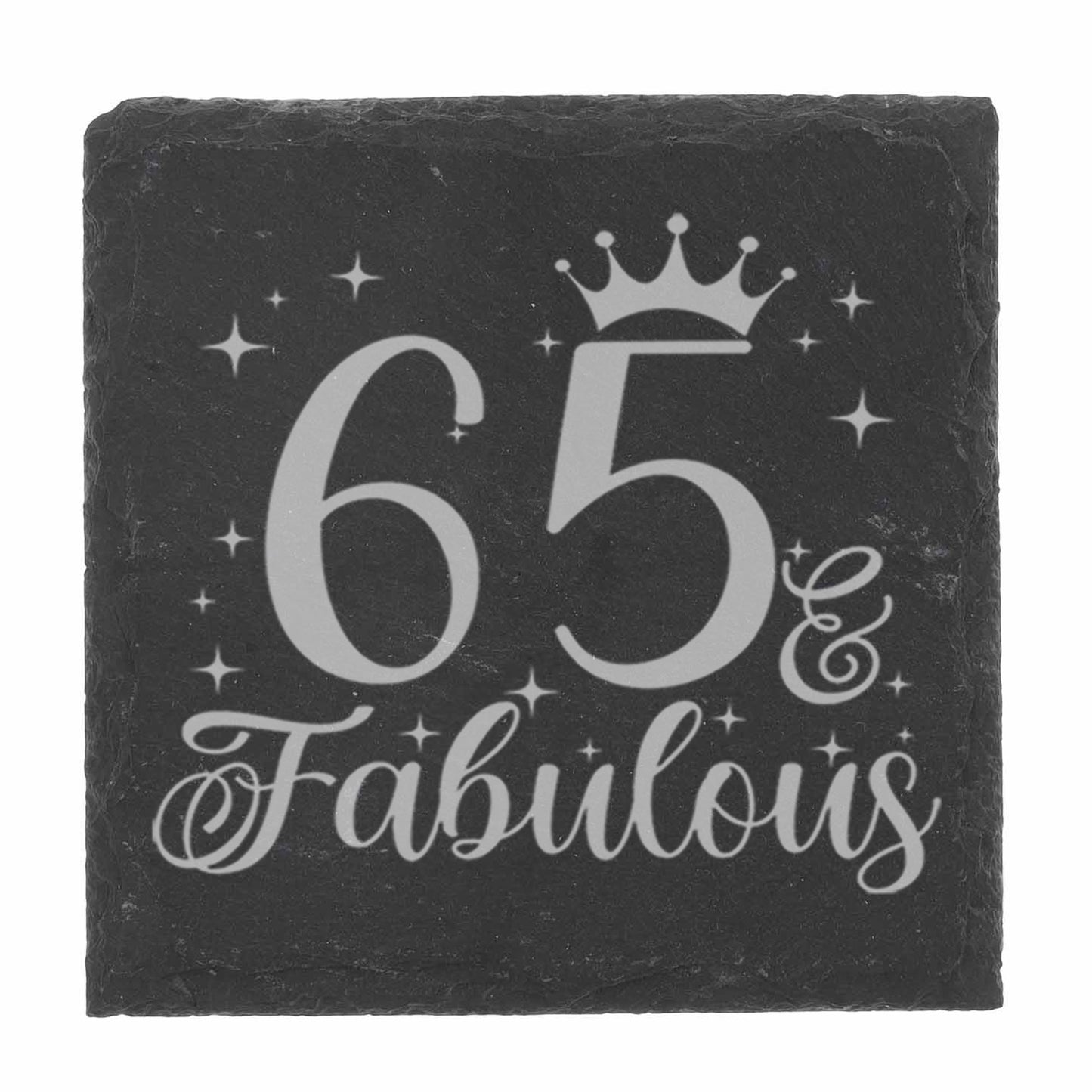 AGE & Fabulous Gifts - Engraved Gin Glass & Coaster For Birthday (18-100)