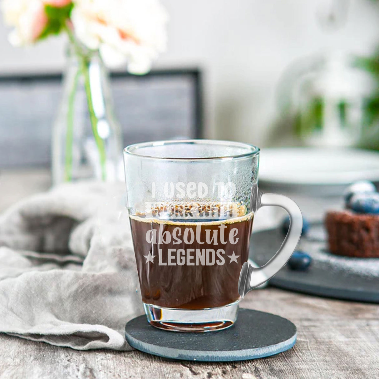 I Used to Work with Absolute Legends Glass Coffee Mug