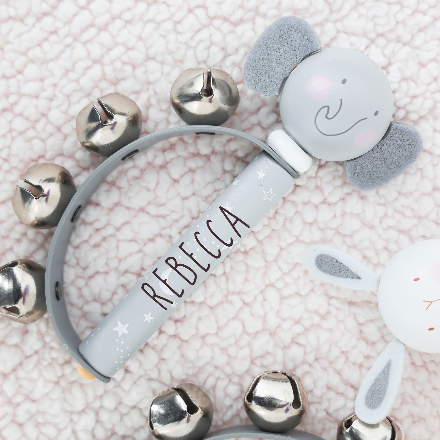 Personalised Engraved Wooden Baby Hand Bells Toy - Always Looking Good -