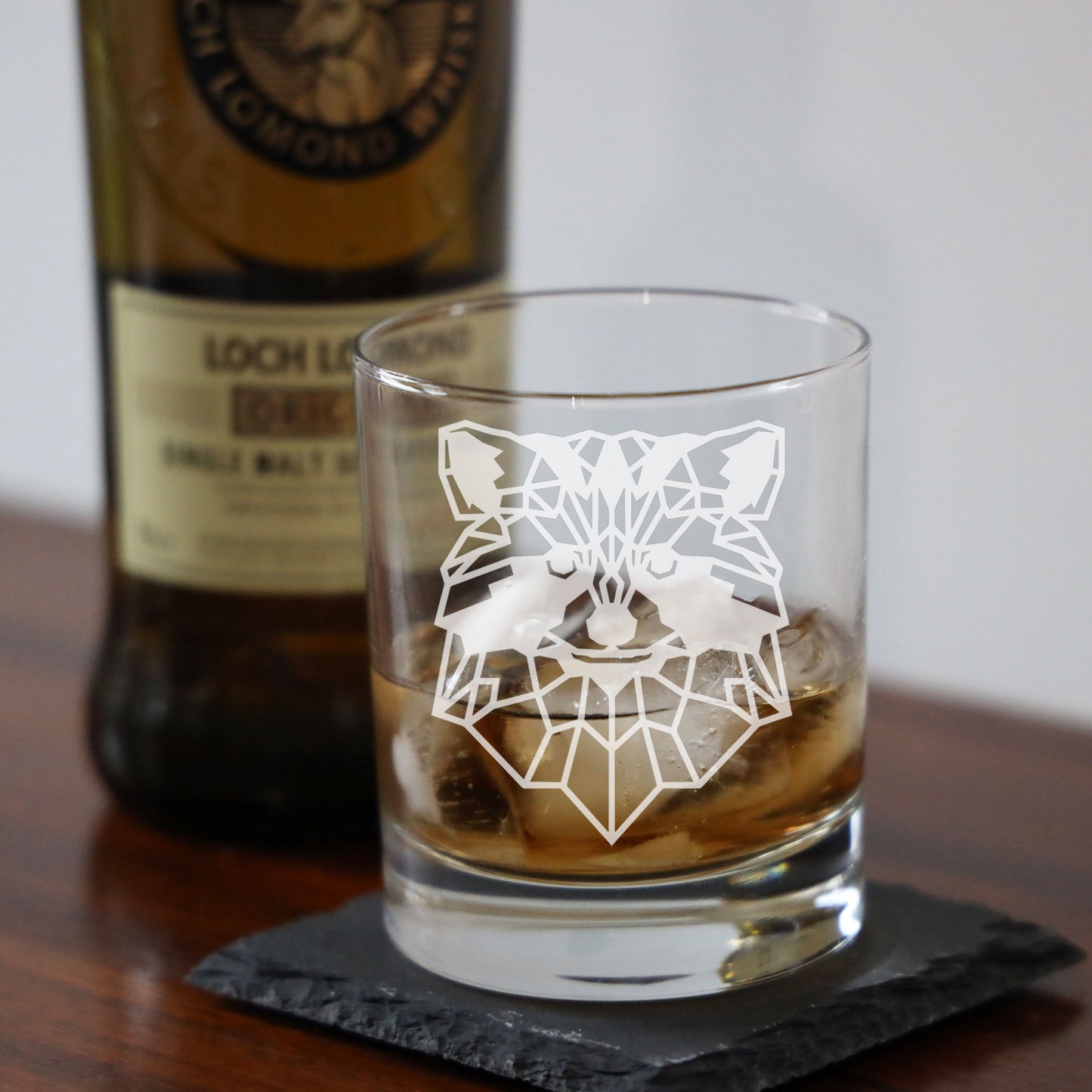 Racoon Engraved Whisky Glass - Always Looking Good -