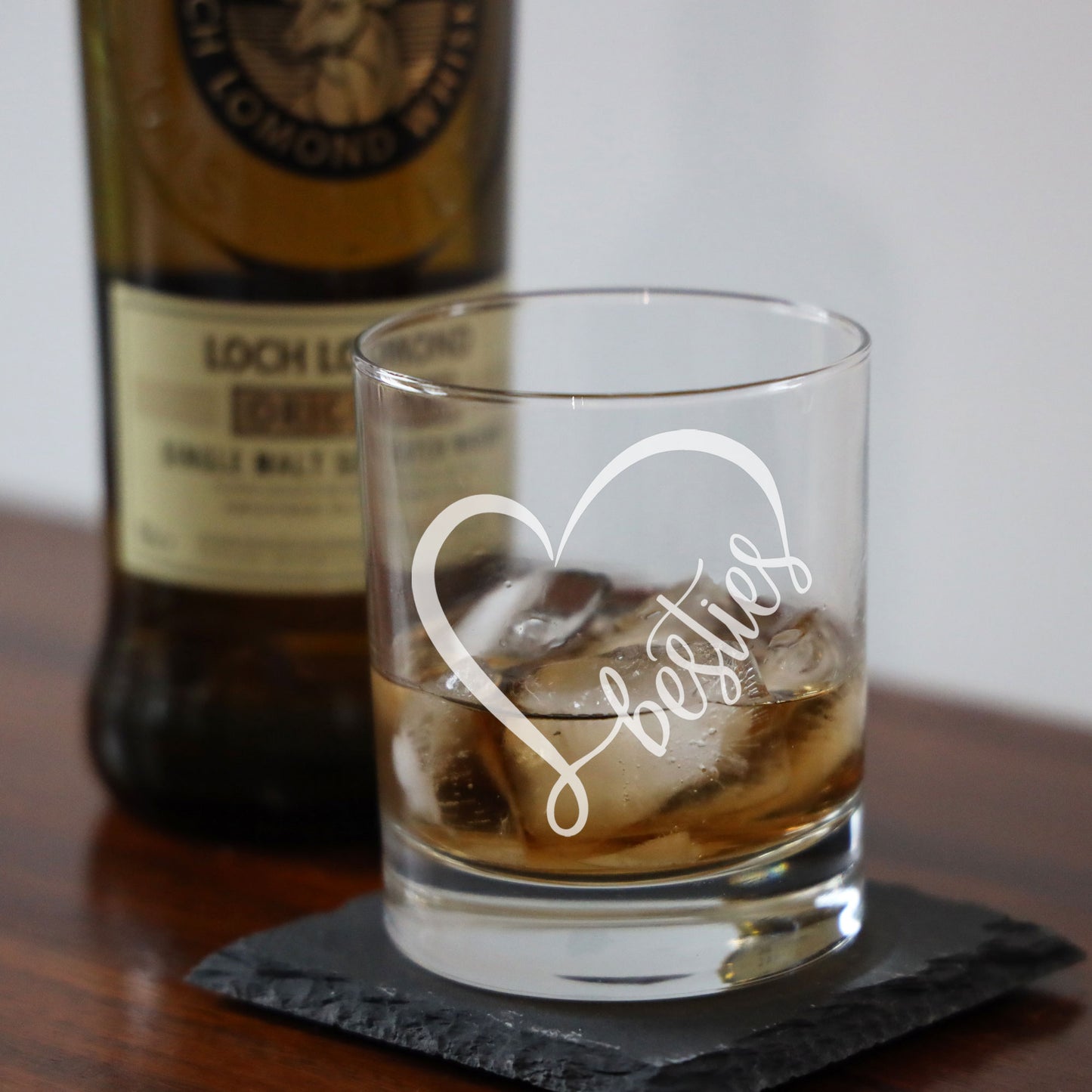 Besties Engraved Whisky Glass and/or Coaster Set - Always Looking Good -