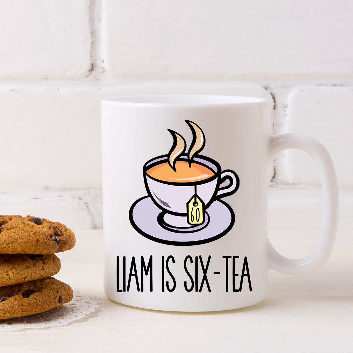 I Am Six-Tea Personalised 60th Birthday Ceramic Mug – Funny Gift for Tea Lovers