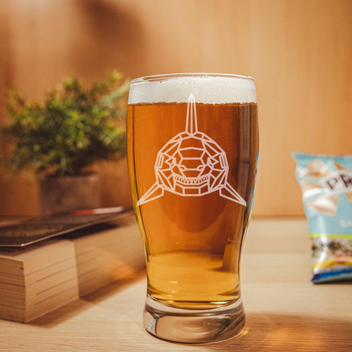 Shark Engraved Beer Pint Glass - Always Looking Good -