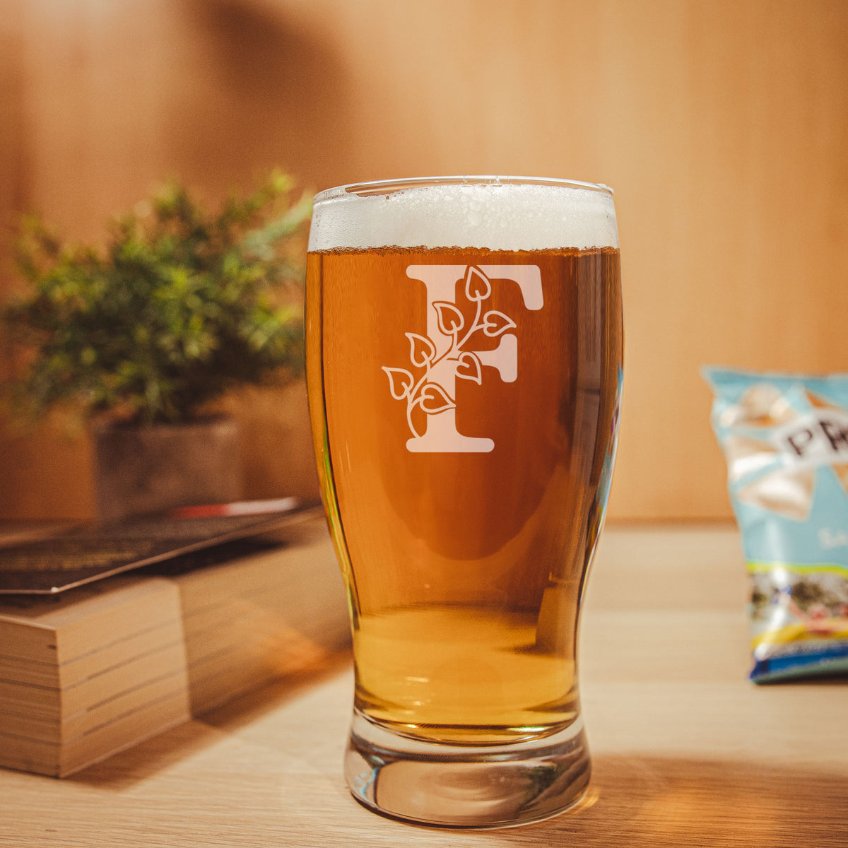 Monogram Engraved Pint Beer Glass and/or Coaster Set - Always Looking Good -
