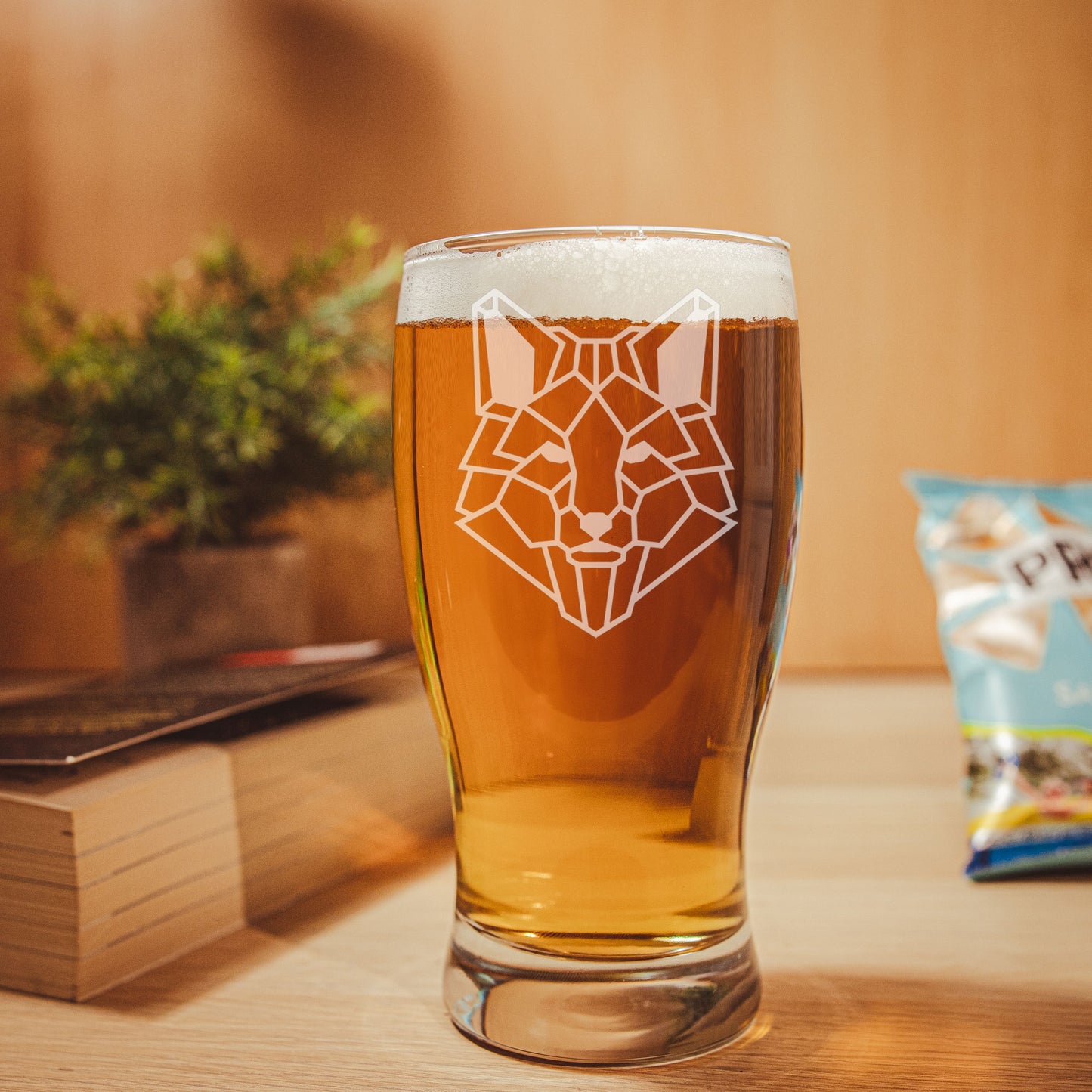 Fox Engraved Beer Glass - Always Looking Good -