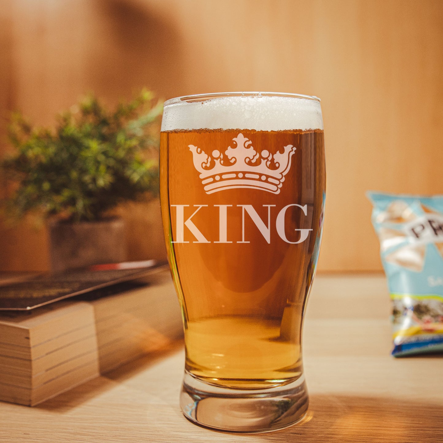 King Engraved Pint Glass - Always Looking Good -